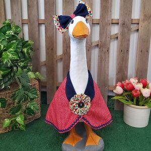 Large Porch Goose with Bow Outfit New